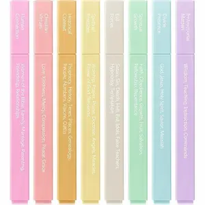 Mr. Pen Bible Highlighters with Color-Coding System 8 Pack Soft Pastel Aesthetic Highlighters Assorted Colors for Studying Note-Taking and Journaling