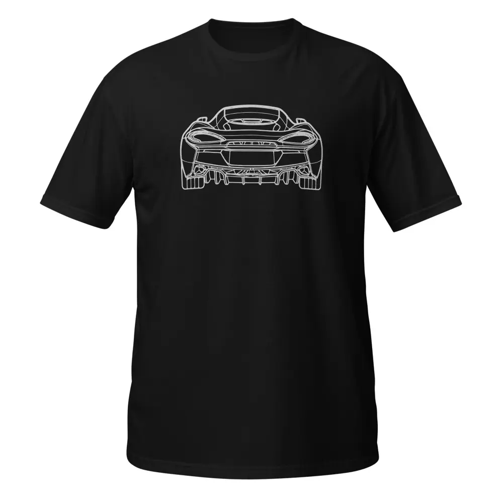 Graphic T-Shirt with McLaren 570GT Print for Men, Dark Heather Soft Cotton Blend, Classic Fit Casual Top for Car Lovers, Birthday Gift, Tshirt, Birthday Gift For Him, Shoulder Tape, Double Stitch, Dad, Grandpa, Sport, Shortsleeve