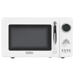 Haden 700 Watt 0.7 Cubic Foot Microwave Oven with Digital Controls, Ivory/Chrome
