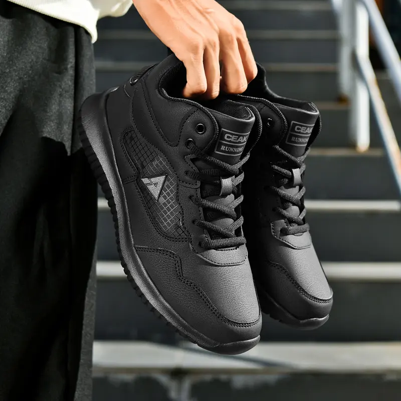 2026 Men's Water-Resistant Leather Shoes - Comfortable, Breathable, Lightweight for Restaurant Chefs (Sports & Outdoor Walking Shoes)