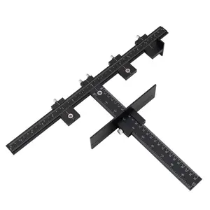 SnapFixMate All Aluminum Cabinet Hardware Jig, Cabinet Handle Jig with Center Punch, Avoid Jitter Caused by Direct Drilling, Cabinet Template Tool for Handles and Pulls