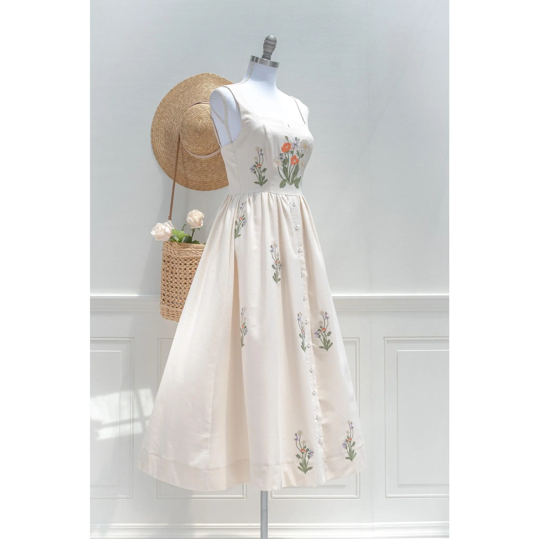 Juliet Embroidered Midi Dress