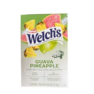 Welch's Guava Pineapple Drink Mix Flavor Singles To Go 1 Box 6 Sticks Zero Sugar No Aspartame Good Source Of Vitamin C