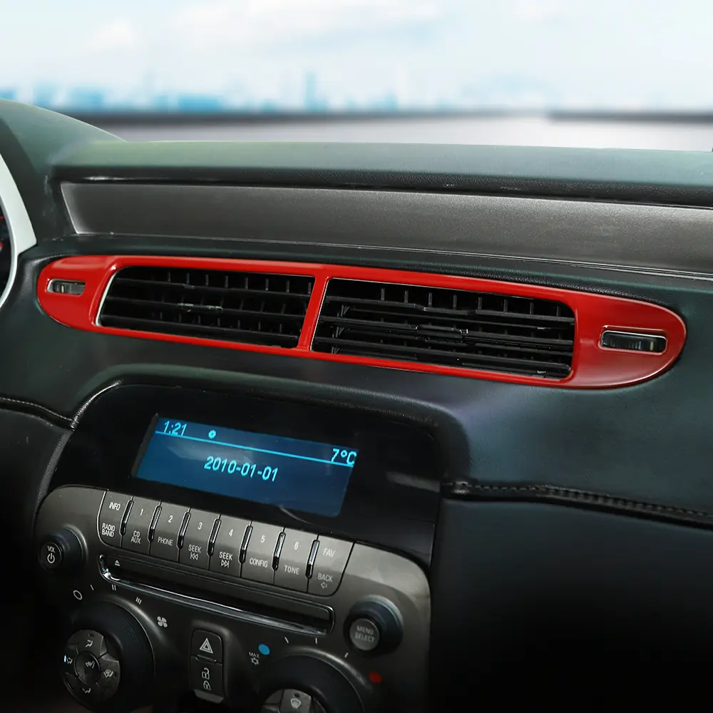 High-Quality Finish Central Dashboard Air Vent Cover Trim Frame, Perfect Fit Interior Decoration Kit, Unique Look Car Accessory for 2011-2015 Chevrolet Camaro, Abs, Laser Cut