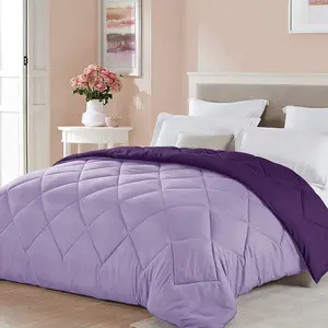 Queen size comforter, light purple, plum/lavender, reversible, lightweight bedding for girls, cooling bedspread, all-season spring blanket