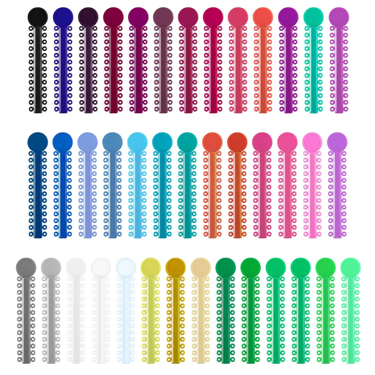Orthodontic Ligature Ties, Multi-Color Orthodontic Elastomeric O-Rings Braces Rubber Bands, Assorted Dental Ligature Elastic Rubber Ties, 1040 Pcs