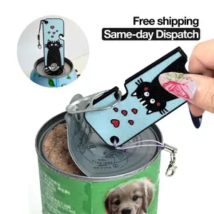 Wankam Cute cat series - Cute drink can tab opener help for kids, long nails adaptive,assistive -cat, dog,gingerbread snowman,santa,reindeer,keychain,stocking stuffer -hand therapy Kitchen Utensils