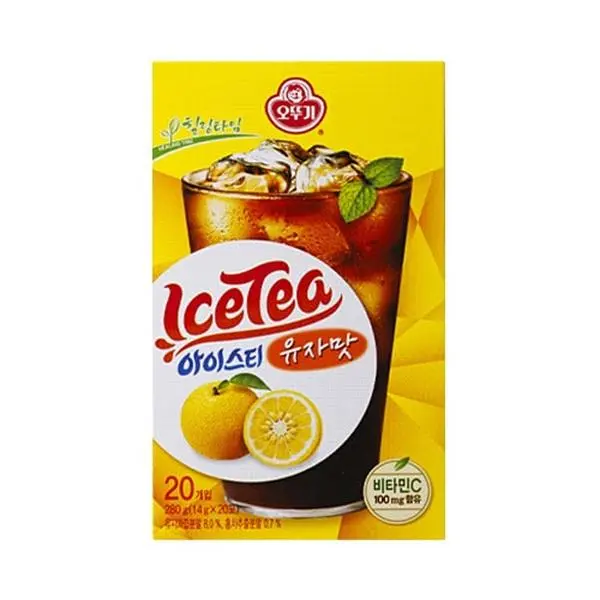 Ottogi Korean Instant Iced Tea Mix - Yuzu Flavor, 20 Sachets - Refreshing Citrus Drink