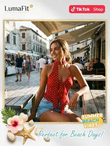 Tank Top Polka Dot Chiffon Ruffle Hem Mock Neck Sleeveless Lightweight Comfortable Breathable Casual Women Fashion Top