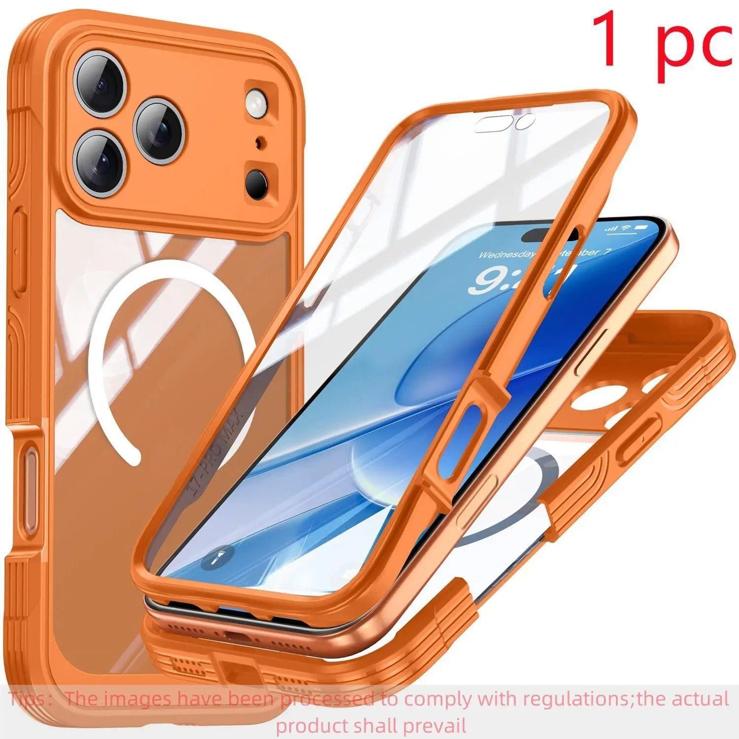 360 Full Coverage Magnetic Protective Phone Case for iPhone 17 Pro Max, iPhone 17 Air, iPhone 17 Pro, iPhone 17 Wireless Charging Compatible, Transparent Shockproof Casing Accessories, Protective Covers