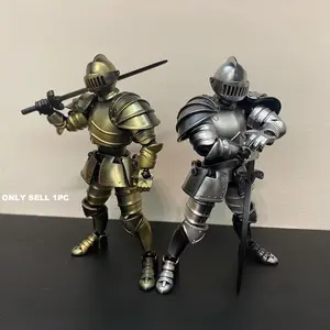Multi-Jointed Retro Medieval Knight Model Figure, Fully Assembled with Accessories, Shield, Helmet, 4 Colors, Desktop Decoration