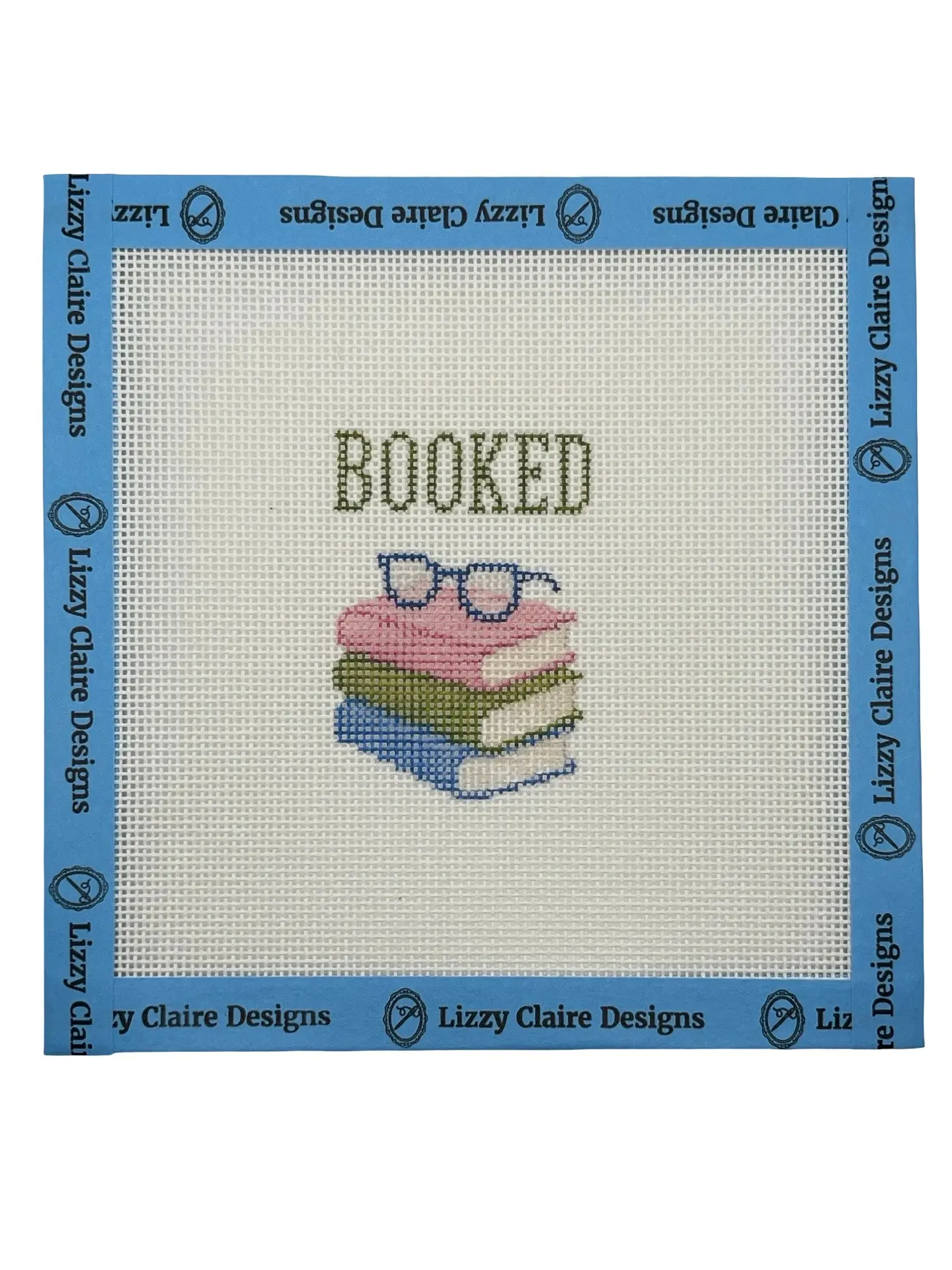 Booked- Luggage Tag Sized - 18 Mesh - 6 x 6 - Needlepoint Canvas