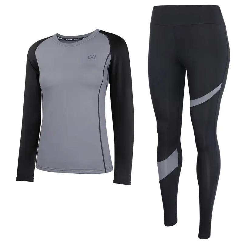 Women's 2-Piece Thermal Lingerie Set - Round Neck Bow Accent Bra, No-Middle-Seam Pants, Soft Microfleece Cotton Light Fabric, Moisture-Wicking, Breathable, Elastic Fit, Hiker Base Layer, Spring-Summer Light Athletic Wear (Runs Small)