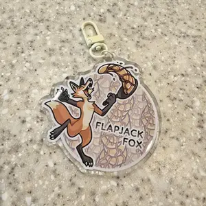 Flapjack Fox Acrylic Charm Keychain