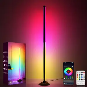 RGB Floor Lamp with LED Light, Voice Control and Music Sync, Multiple Color Changes, Ideal for Home Decor and Ambient Lighting, Remote Control Included, Smart Lamp