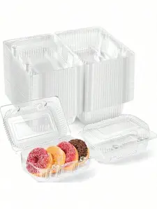 50 Cake Boxes, 7.4x4.9x2.2 Inches High, Suitable For Small Cakes, Pastries, Desserts, Snacks, Disposable Covered Cake Containers, White Cardboard Bakery Takeaway Racks, Suitable For Weddings, Birthdays, Parties Lidded