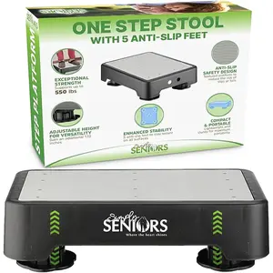 Portable Heavy Duty Grey Small Step Stools for Adults Kids, Mobility Aid for Seniors, Stepping Platform Bed Steps for High Beds, Assist Device for Kitchen Bathroom Toilet