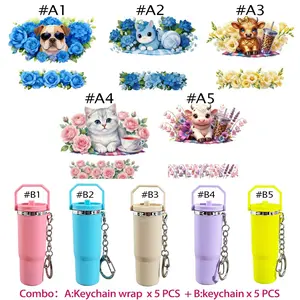 10-In-1 DIY Craft Kit, Gift Set Includes 5 Mini Keychains & 5 UV DTF Stickers, Perfect for Holiday Gifts, Party Favors, Daily Surprises