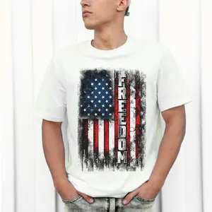 American Distressed Flag DTF Craft Tool - Direct-to-Film Art Print, Ready-to-Press for T-Shirts