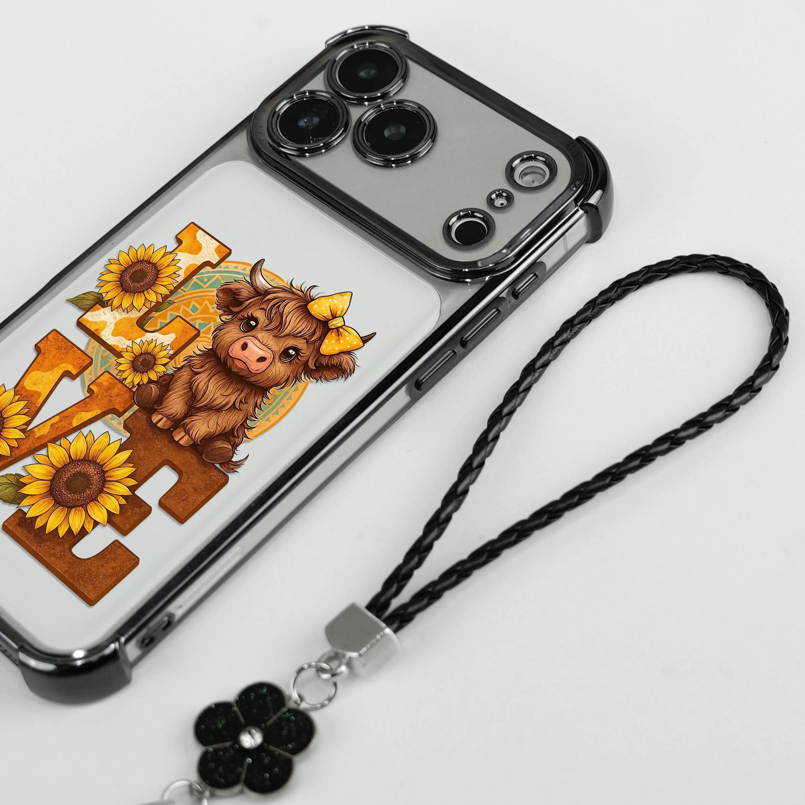 Sunflower Highland Cow Phone Case by CasePop