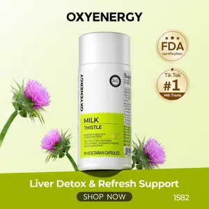Oxyenergy Milk Thistle Liver Detox & Colon Cleanse, Natural Liver Health Support with Kudzu Root, Turmeric, Inositol, Methionine,Vitamin C,90 Capsules silymarin