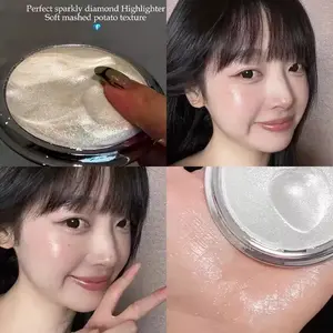 Focallure Galaxy Highlighter Balm, Fine Glitter Pearl Shimmer，Single Color Face Brightening, Long-Lasting Sparkle Makeup Powder, Glow Seeker Highlighter