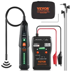 VEVOR Subterranean Wire Locator,  Up to 6.5 FT Detection Depth, Earphone-Included Cable Tracer and Break Detector, 3280 FT Detection Range, Ideal for Locating Hidden Pet Fences and Sprinkler Valves