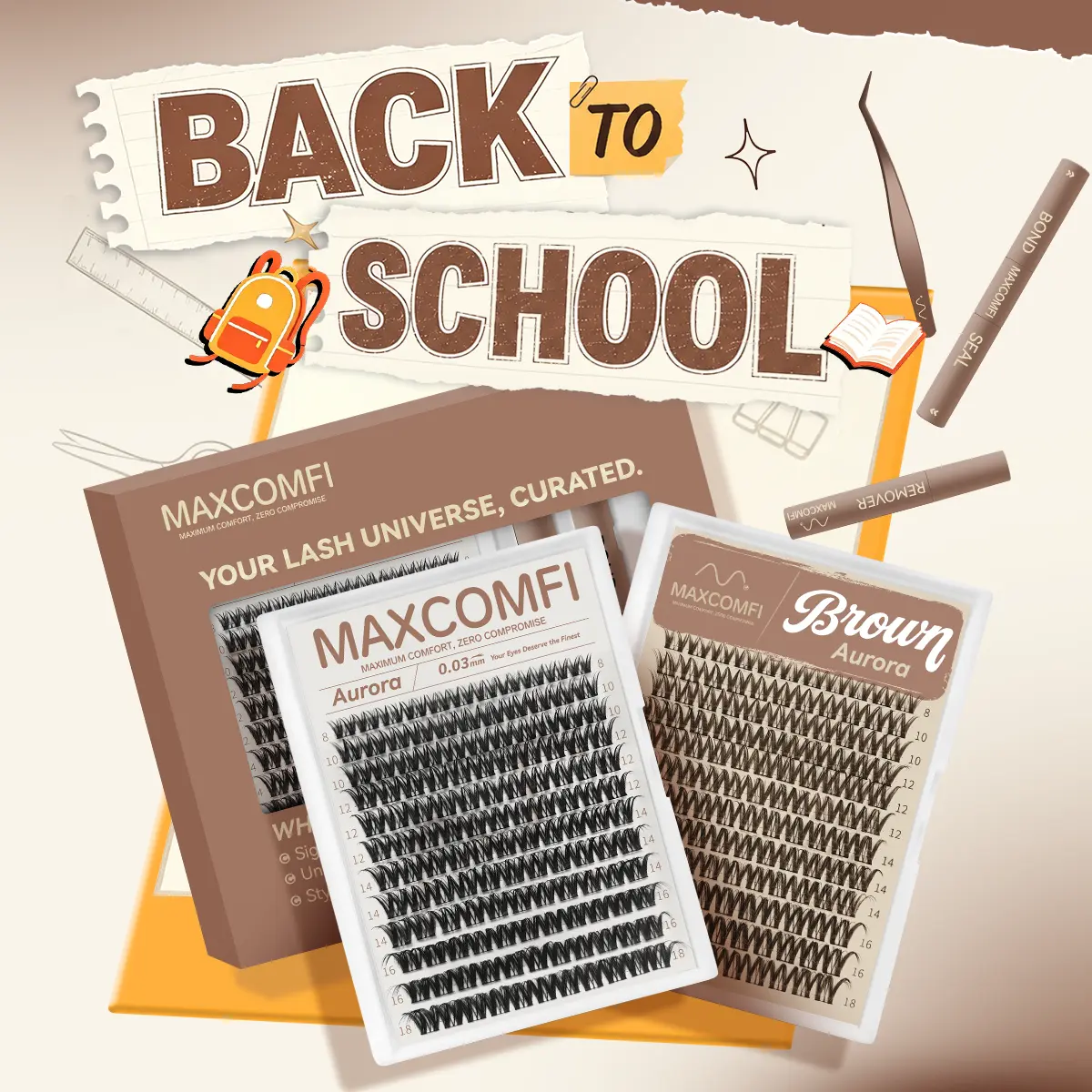 MaxComfi Aurora Cluster Lashes, Super Soft & Long-Lasting, DIY Application with Thin Band for a Natural Look, Beauty Products for Beginners,sunscreen
