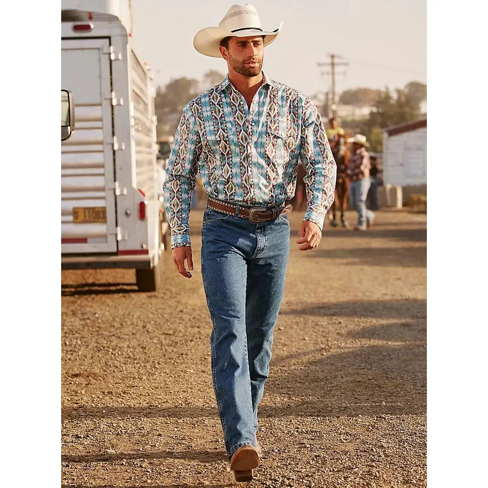 Wrangler Cowboy Cut  Stonewash Original Fit, Cotton, Menswear, Denim, Pants, Jeans, Pocket, Mensfashion, 38X32, Bootcut Men's Jeans, Male Denim Pants, 36X32, Casual Fashion Denim, Cotton Fabric Jean