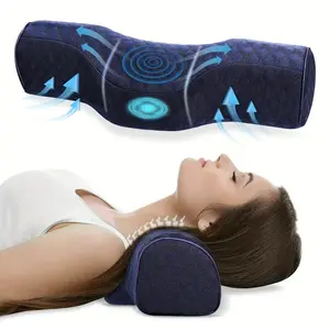 Neck Memory Foam Pillow, 1 Count Neck Relax Pillow, Ergonomic Neck Pillow for Side, Back and Stomach Sleepers with Breathable Pillowcase, Durable Memory Foam Cushion, Supportive Memory Foam Pillow