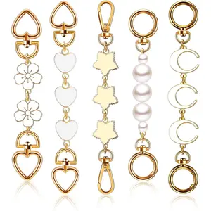 5 Pcs Bag Extender Chain Purse Strap Extender Gold Metal Bag Replacement Chain for Handbag Crossbag ShoulderBag Making Supplies Purse Chains Accessories(Elegant)