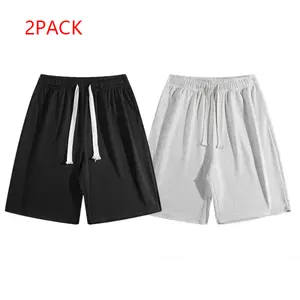 Men's 2PACK Casual Sweat Shorts, Soft Comfy Summer Lounge Shorts, Breathable Gym Daily Wear Streetwear