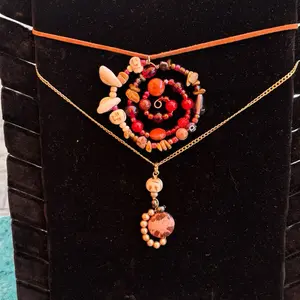 Spiral Custom necklaces gemstone and glass bead