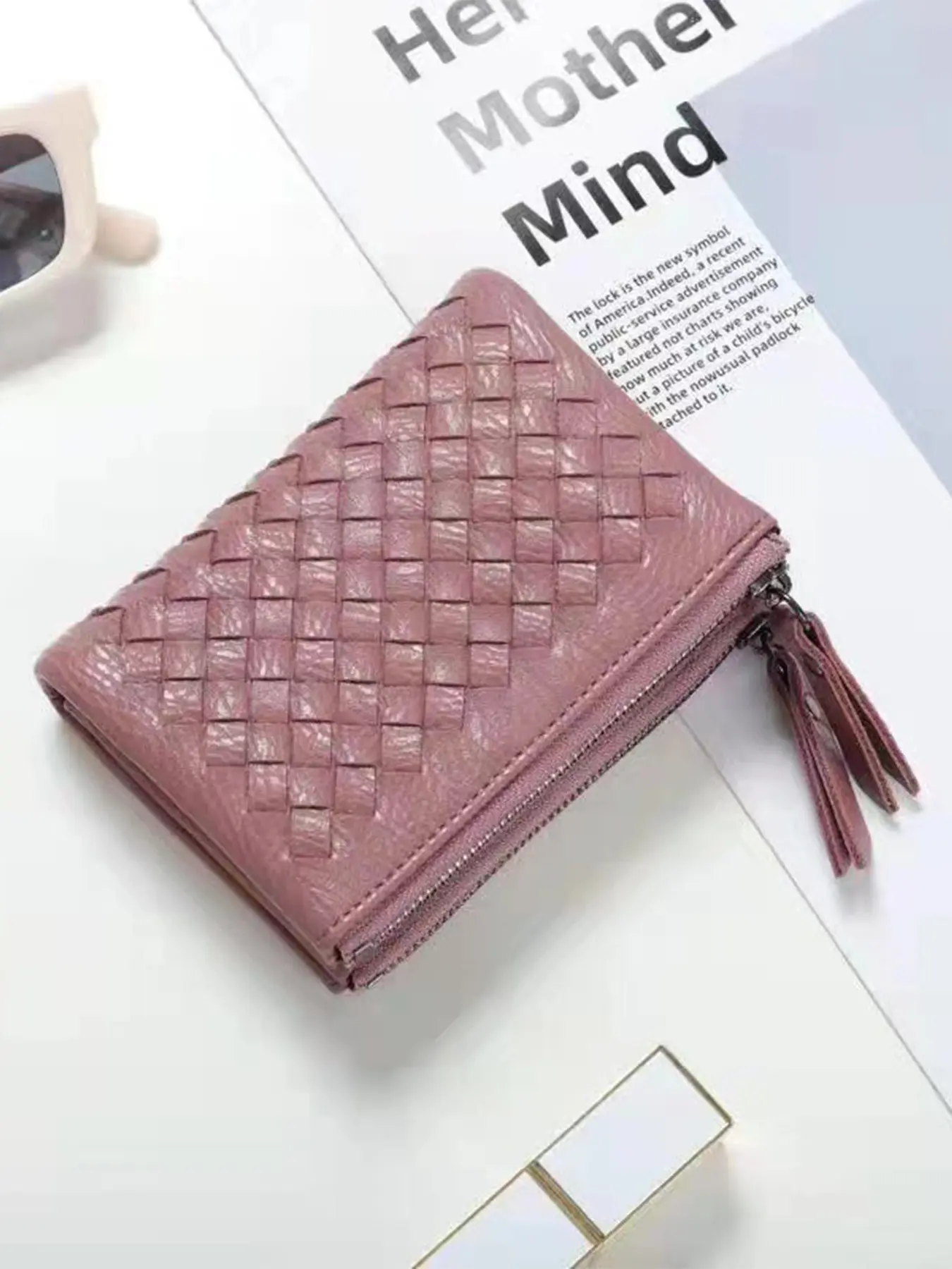 Women's Leather Woven Handbag, Convenient Crossbody Bag for Daily Use, Essential Summer Accessory, Stylish & Practical Design sabrina coin purse, Casual Trendy Purses, Fashionable Purse, Fashionable Bags