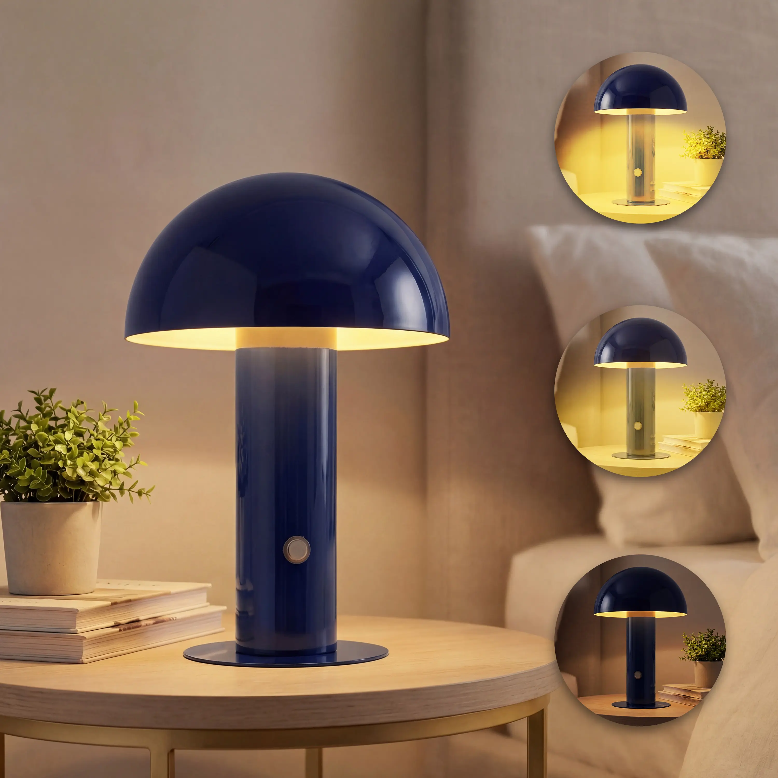 JONATHAN Y Boletus Contemporary Bohemian Rechargeable-Cordless Iron Integrated Portable LED Mushroom Table Lamp - Rechargeable Wireless, Modern Mood Lighting, Dimmable Night Light, Ambient Decoration for Bedroom, Living Room, Room Decor