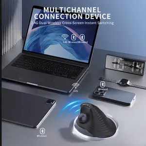 JOMAA Speed Roller Vertical Trackball Mouse Wireless Thumb-Control Mouse Silent Click Rechargeable Ergonomic Trackball Mouse for Windows ios Macbook