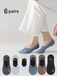 Men's Letter Print Socks, Breathable Comfortable Low Cut Socks, Multipack Knit Socks for Men