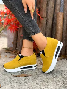 Women's Large Size Thick Sole Casual Sports Shoes, Versatile Single Shoe for Outdoor Sports and Daily Commute, Slip On Sneakers, Trendy Walking Sneaker