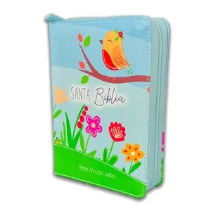 Biblia de Bolsillo con Cierre RV1960 imit piel azul y verde pajaro