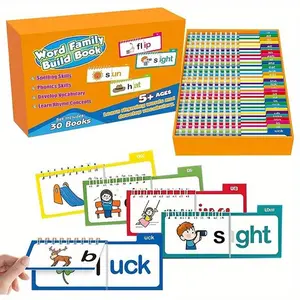 30 Read and Rhyme Flip Books, Reading and Rhyming word, Prefixes Word Families, Learn to Read and Write, Kindergarten Sight Word Flash Cards & Reading Games
