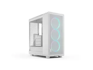 Fractal Design Epoch White RGB - Tempered Glass Clear Tint- High Airflow PC Gaming Case - Mesh Front Panel - Three Momentum 12 RGB Fans Included - Spacious Interior - ATX/mATX/ITX Support