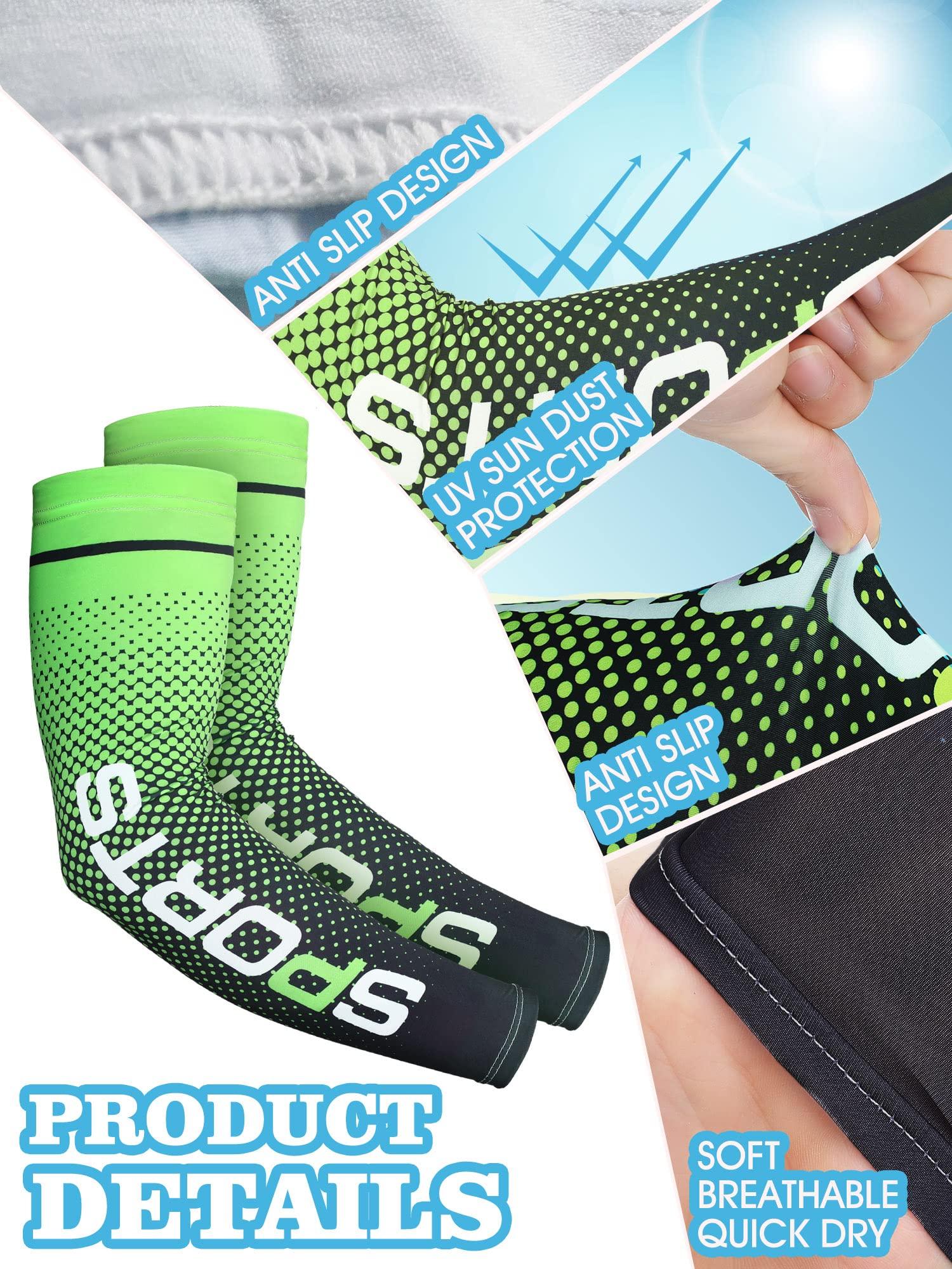 5 Pairs UV Protection Cooling Arm Sleeves for Men & Women UPF 50 Cooling Sports Sleeve Compression Sun Sleeves for Men Women Youth, Tattoo Cover Up