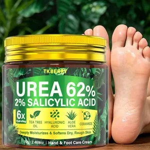 70G 60%Urea Cream+Salicylic Acid, Enriched with Aloe Vera, Jojoba, And Tea Tree Oil,Urea Hand & Foot Cream, Intensive Foot Care, Hydrating Moisturize Dry Hands And Feet, Light Beige