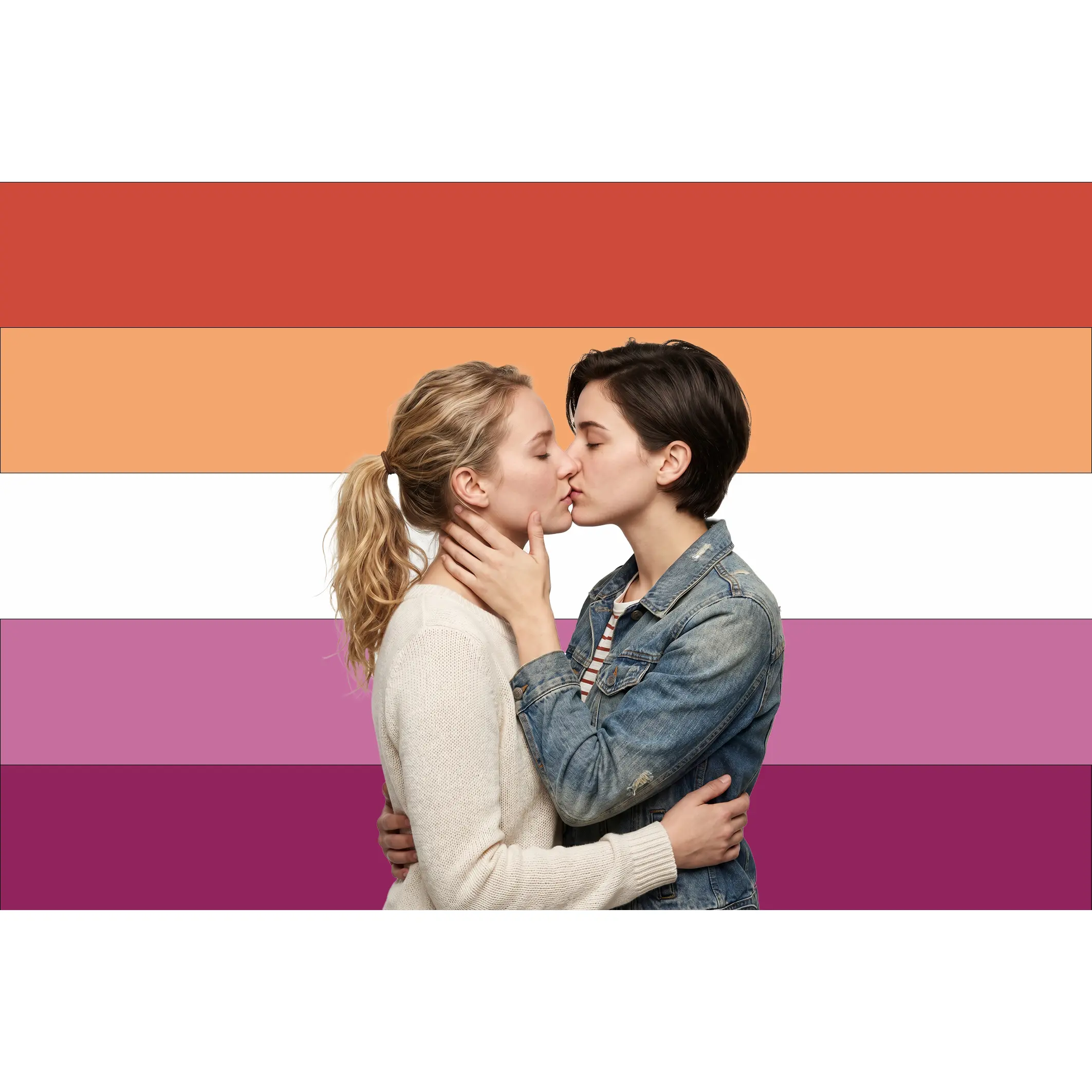 Monogrammed Lesbian Pride Flag Wall Hanging Tapestry - Custom Name Sign, Unisex Rectangular Gradient Decor, Sunset Aesthetic Hangable Decoration for Queer Bedroom Pride Month Home Supply, Indoors