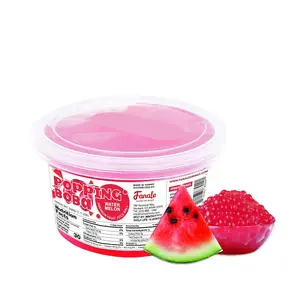 Fanale Watermelon Popping Boba Pearls, Vegan, Non GMO, Gluten Free, Fat Free, Perfect for Bubble Tea, Smoothies, Ice Cream, Desserts, and Beverages.