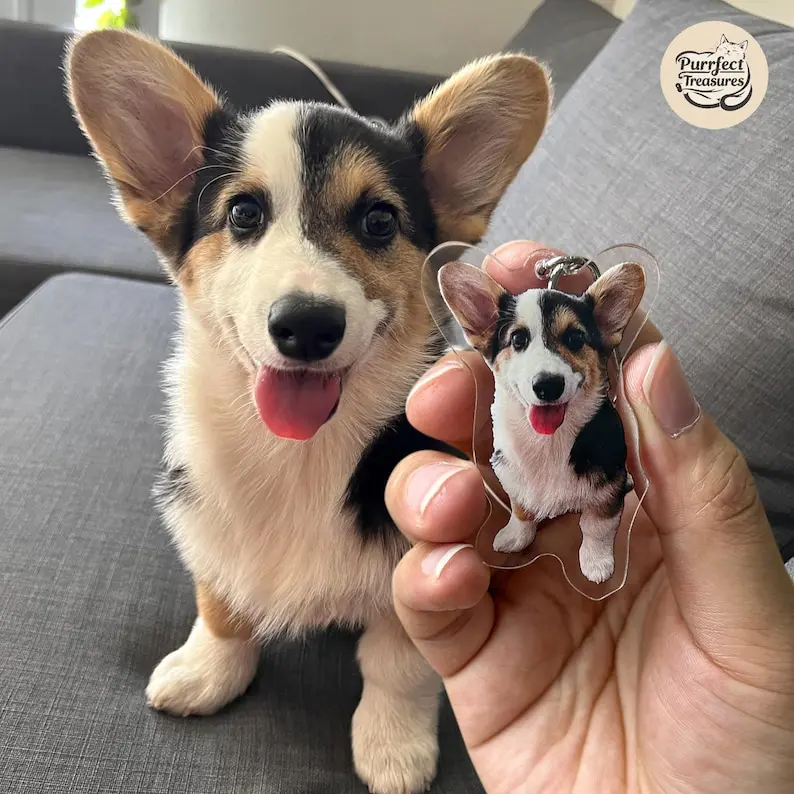 Custom Dog Keychain, Pet Keychain, Personalized Cat Photo Keychain, Dog Keychain, Holiday Gift for Pet Lovers