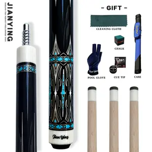 JianYing Premium Billiards Cue Set With Leather Case 1/2 Split 12.5mm Tip 18-20oz Weight 58 Inches Length Gift Included High-Quality Material