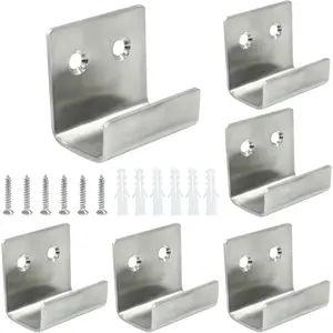 6Pcs Stainless Steel Tile Hanger Bracket 40 x 26 x 36mm Flat J Hook Hanger Heavy Duty Wall Mounted Billboard Hook Fastener for Ceramic Tile Display(X-Large,Silver)