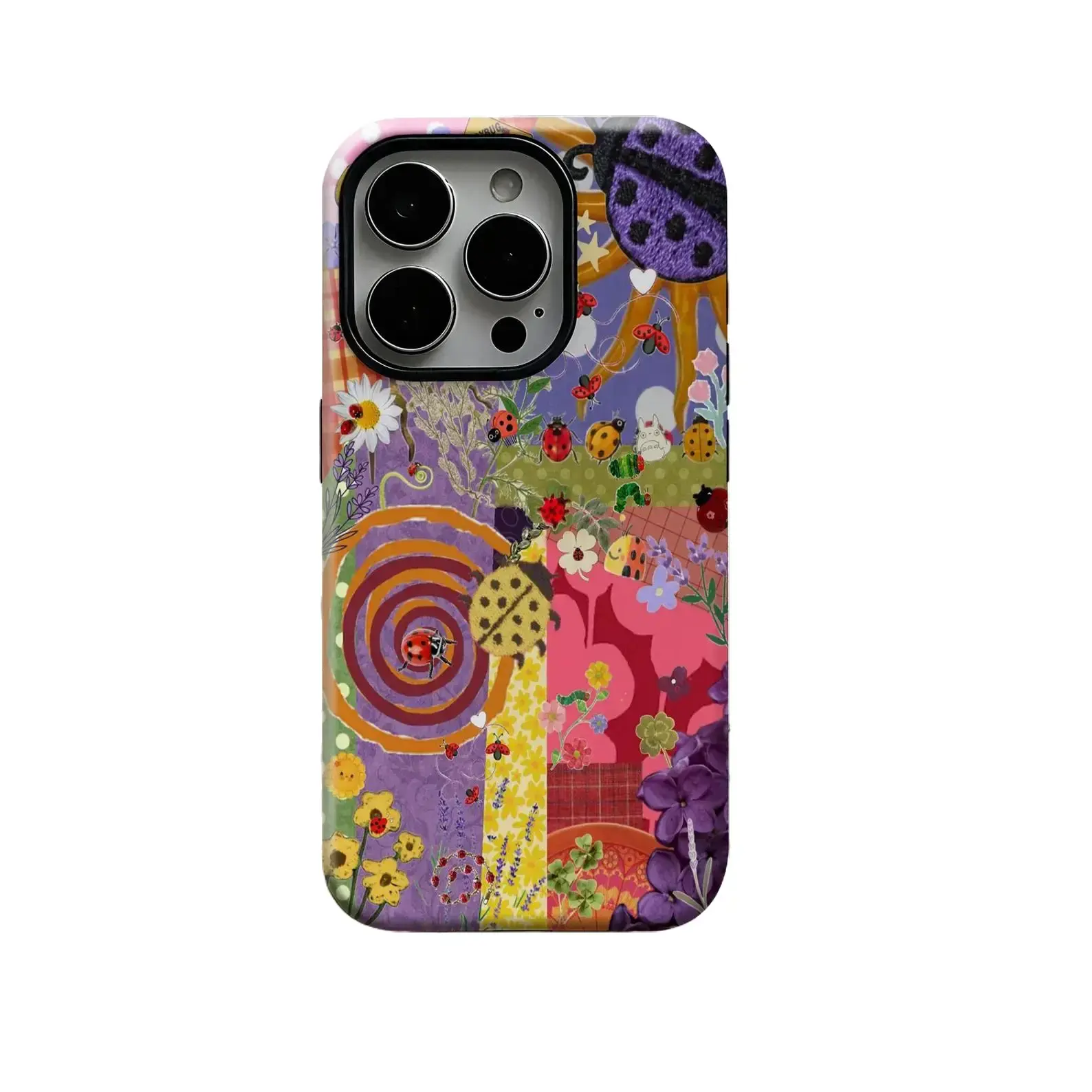 Whimsical Ladybug Garden Phone Case - Colorful Cottagecore Aesthetic Cover