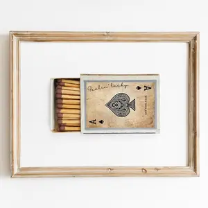 Unframed, Room Decor, Feelin Lucky Ace of Spades Retro Matchbox Print, Vintage Playing Card, Unique Gift Idea, Bar Cart Art, Trendy Wall Art